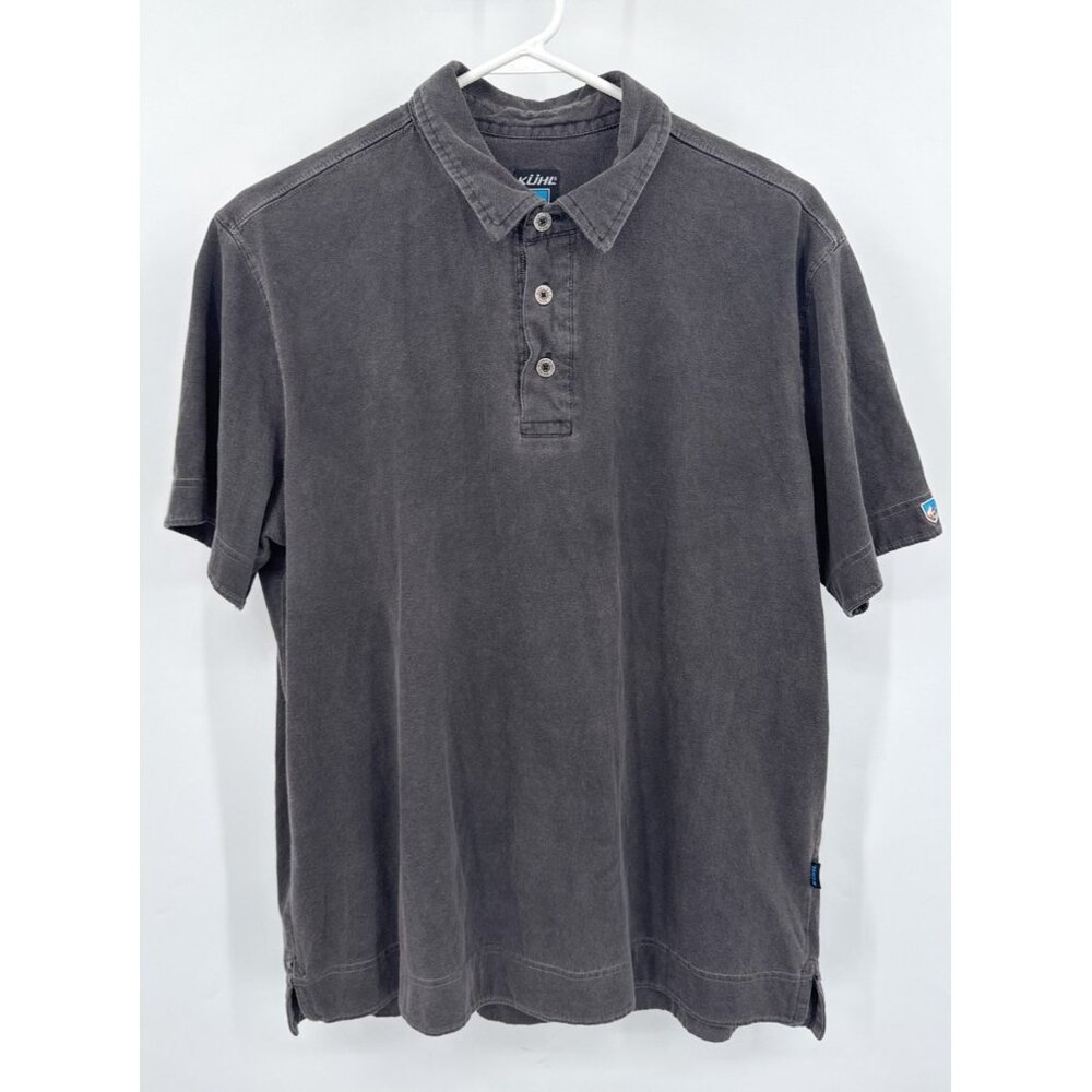 Kuhl Polo Shirt Mens L Gray Performance‎ Lightweight Outdoor Golf Hiking